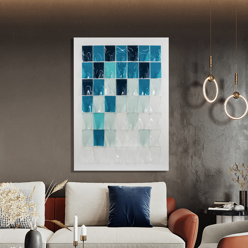 Blue Gradient Mosaic Acrylic Installation Art