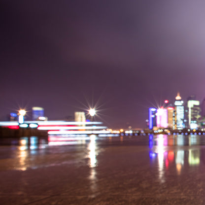 Shanghai Night View on a Rainy Day-Ming Chen