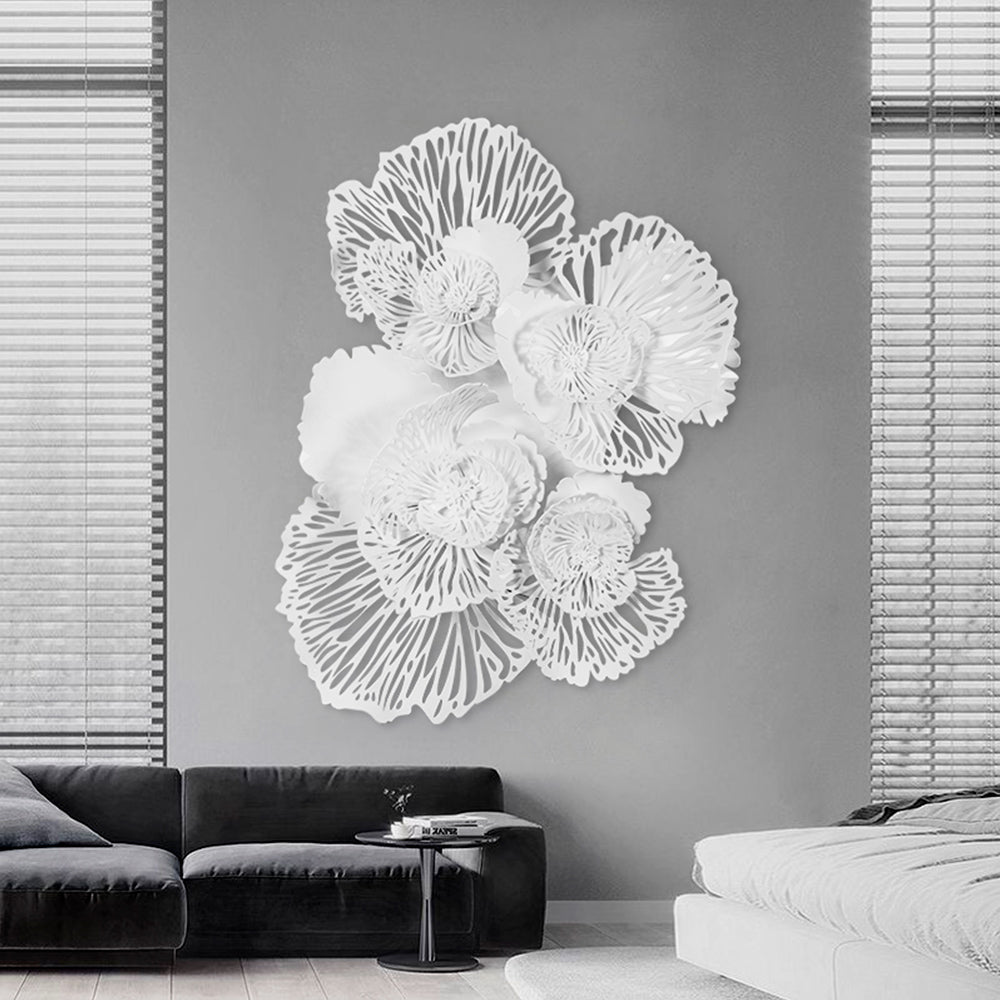 White Flowers Acrylic Installation Art