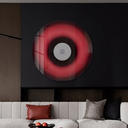 Red Aperture Acrylic Installation Art