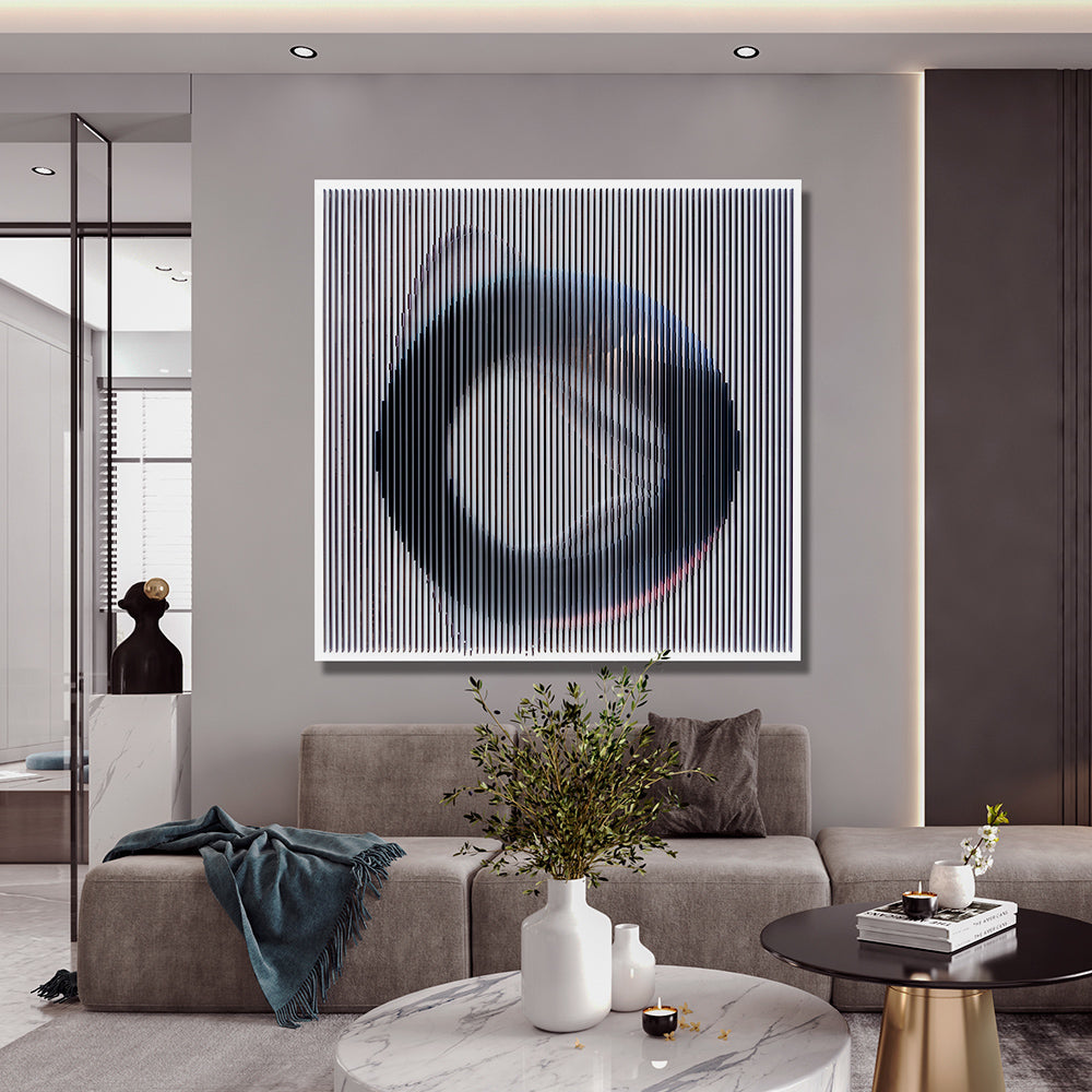 Dark Blue Aperture Acrylic Installation Art