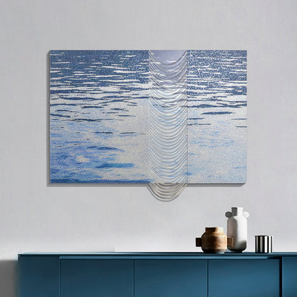 Blue Rock Pattern Acrylic Installation Art