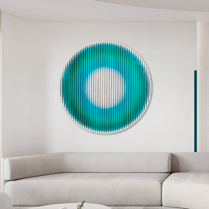 Cyan Circle Acrylic Installation Art