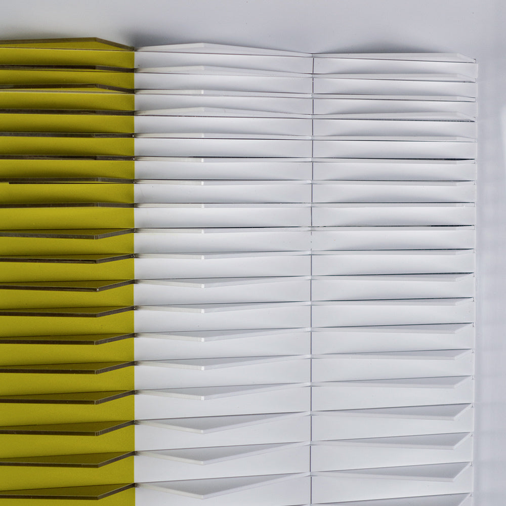 White and Yellow Blinds Shape Acrylic Installation Art