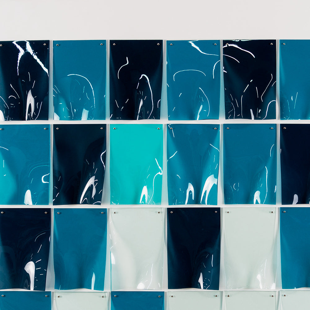 Blue Gradient Mosaic Acrylic Installation Art