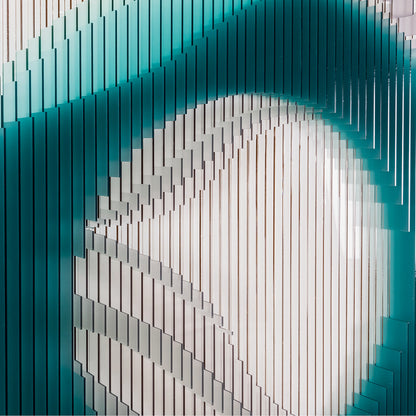 Cyan Aperture Acrylic Installation Art（2）