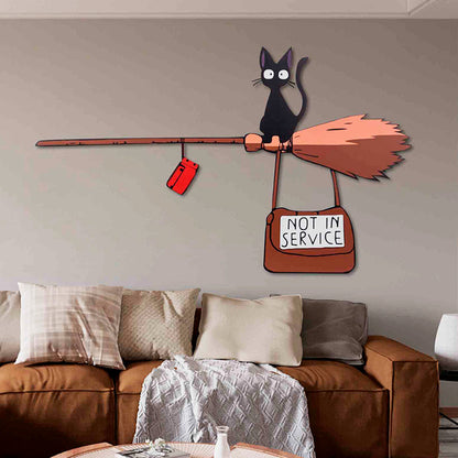 Cat on a Broom Acrylic Installation Art